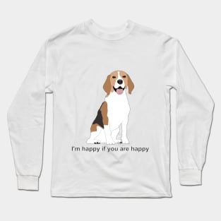 Beagle breed dog with open mouth Long Sleeve T-Shirt